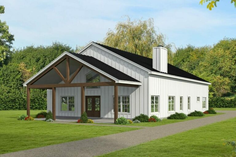 4-Bedroom 2-Story Barndominium House with Loft and 3-Car Garage (Floor Plan)