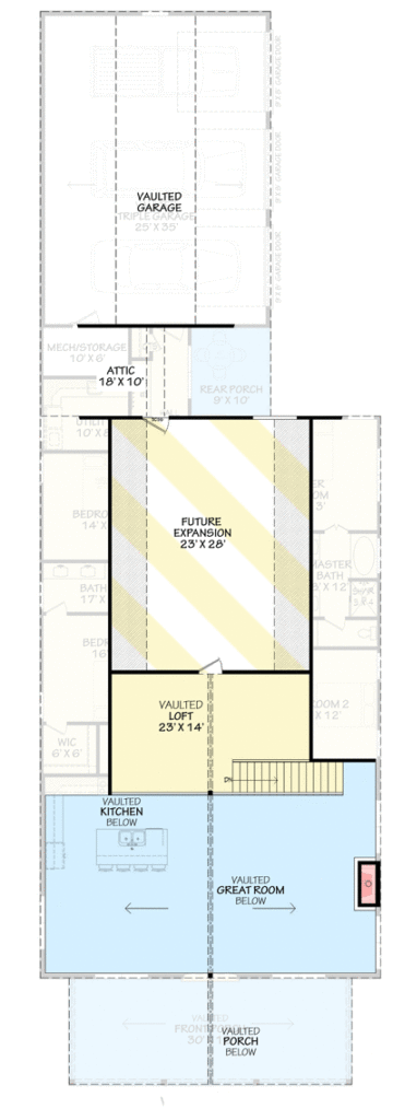 4-Bedroom 2-Story Barndominium Floor Layout
