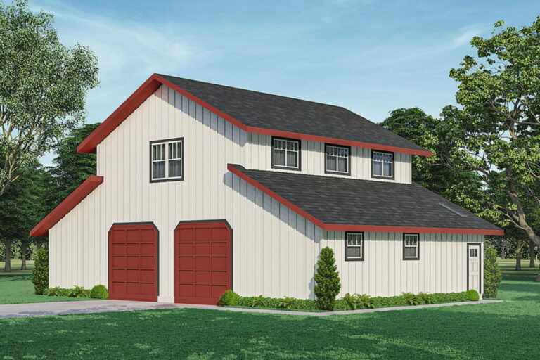 2-Car 2-Story Barn-Style Garage with Great Storage (Floor Plan)