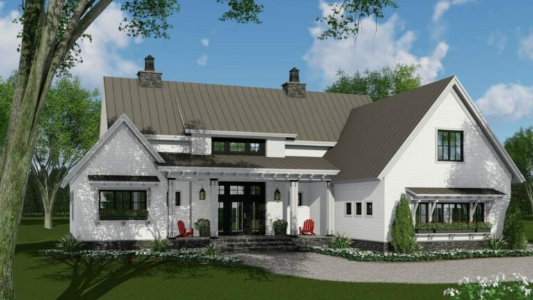 3-Bedroom 2-Story Modern Farmhouse With Bonus Over Garage (Floor Plan)