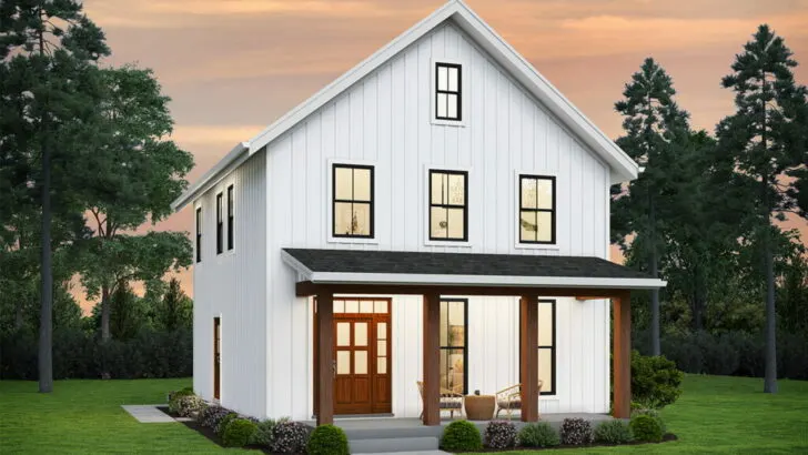 Dual-Story 3-Bedroom Modern Farmhouse Cottage with Open Main Level (Floor Plan)