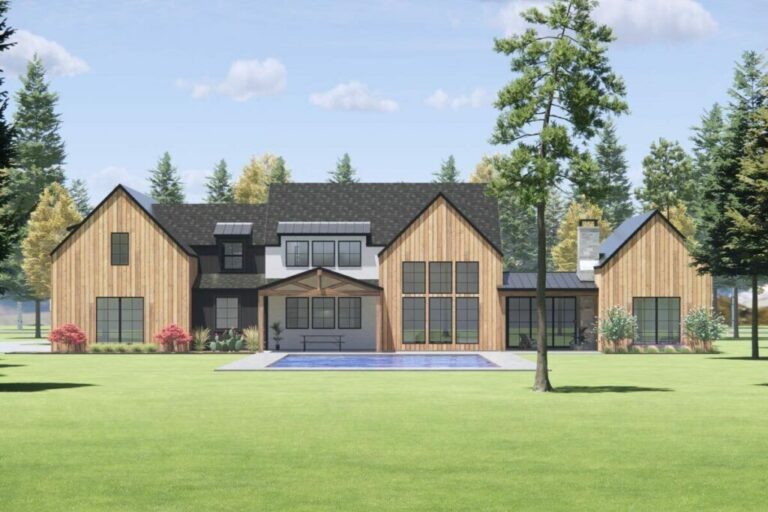 Elegant 4-Bedroom Dual-Level Farmhouse with Vaulted Great Room and Game Room (Floor Plan)