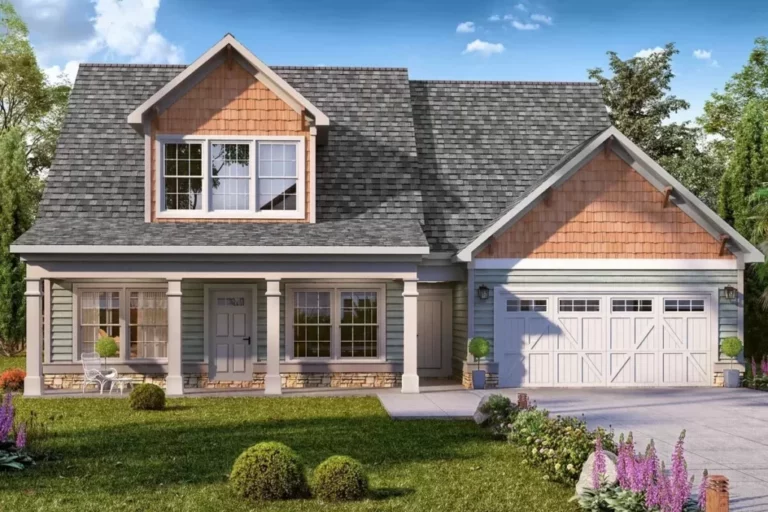 3-Bedroom Dual-Story Craftsman House with Main-Level Master (Floor Plan)