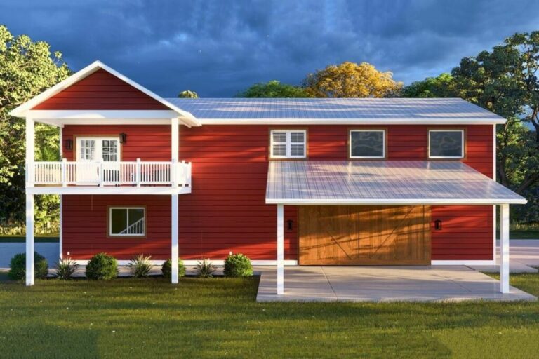 2-Bedroom 2-Story Barndominium House with Massive Garage Space (Floor Plan)