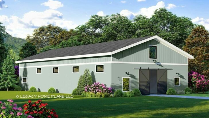 1-Story Barndominium Style Large Workshop with Dual Office Spaces and Walk-In Cooler (Floor Plan)