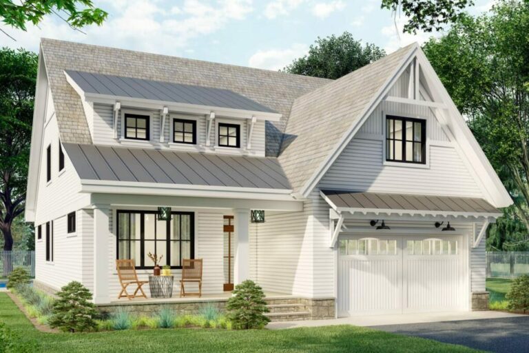 4-Bedroom 2-Story Craftsman Farmhouse with Variety of Garage Options (Floor Plan)
