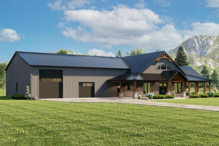 3-Bedroom 2-Story Barndo Style House with RV-Friendly Garage (Floor Plan)