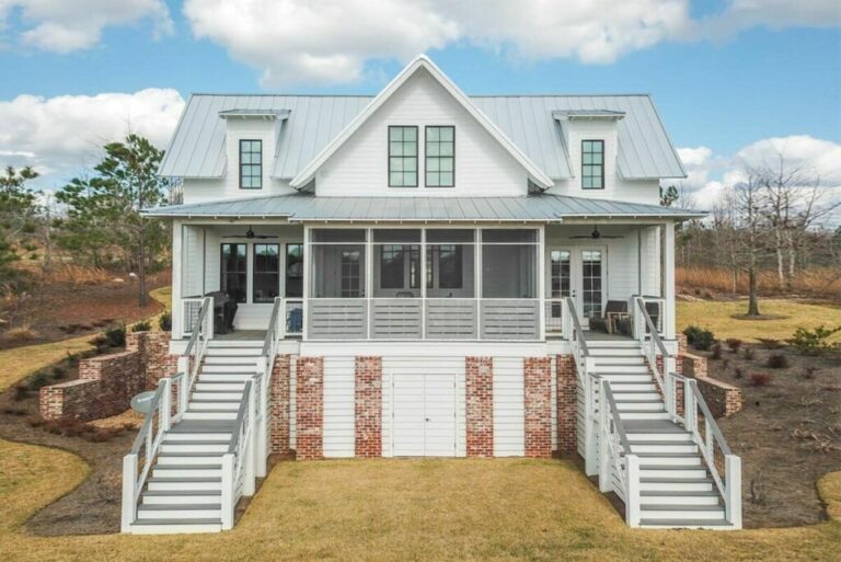 Dual-Story 3-Bedroom Farmhouse with Dual Screened Porches (Floor Plan)