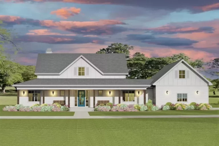 5-Bedroom 2-Story Modern Farmhouse With Home Office and Optional Bonus Rooms (Floor Plan)