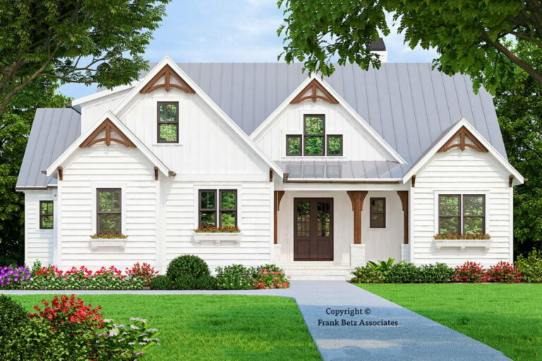 4-Bedroom 2-Story Modern Farmhouse with Optional Second Floor (Floor Plan)