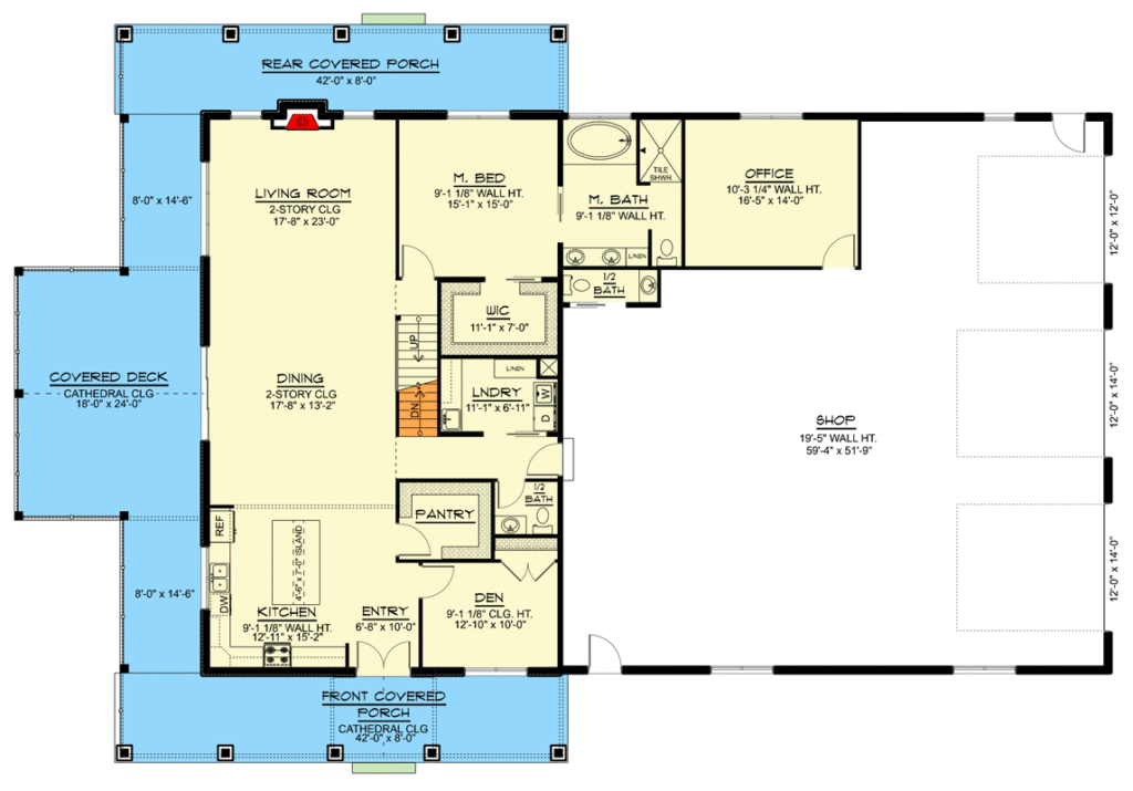 Bedroom Story Barndominium House With Home Office Oversized Side