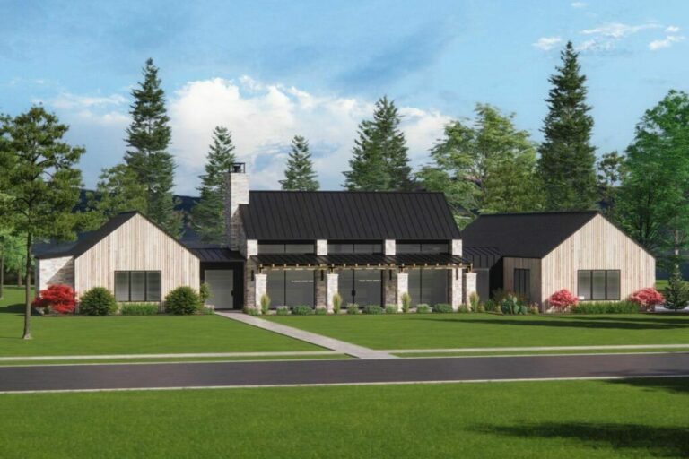 Single-Story 4-Bedroom New Zealand Modern Farmhouse with 11-Foot Deep Porches (Floor Plan)