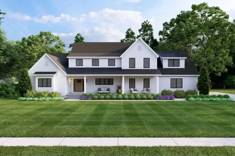 3-Bedroom Two-Story Modern Farmhouse with 3-Car Side-Load Garage (Floor Plan)