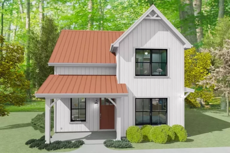 3-Bedroom 2-Story Modern Minimalist Farmhouse with Laundry On Both Floors (Floor Plan)