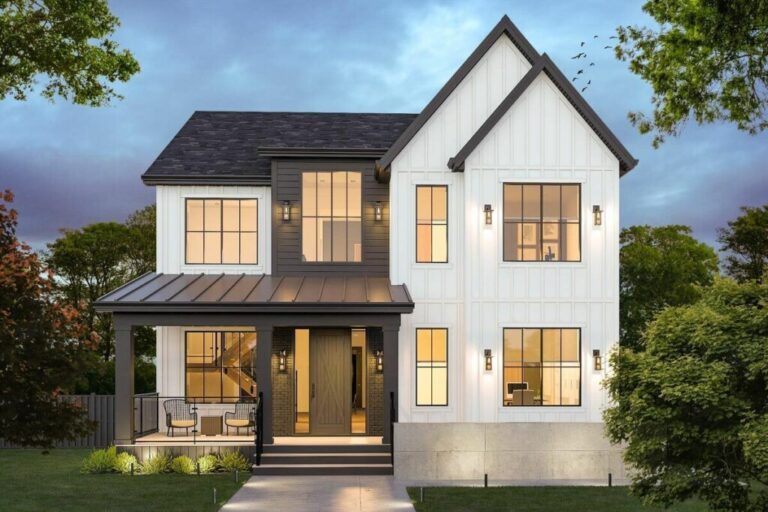 6-Bedroom 2-Story Multi-Generational Farmhouse with Lower-Level Apartment (Floor Plan)