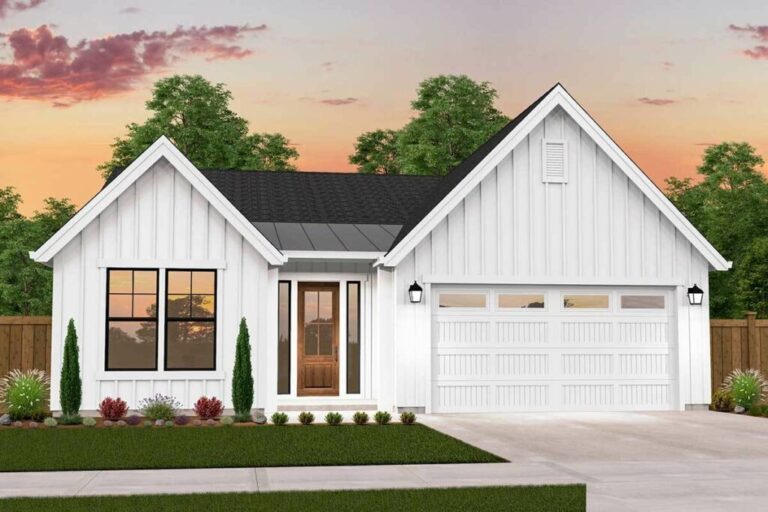 3-Bedroom Single-Story Country Farmhouse with a Modern Flair (Floor Plan)