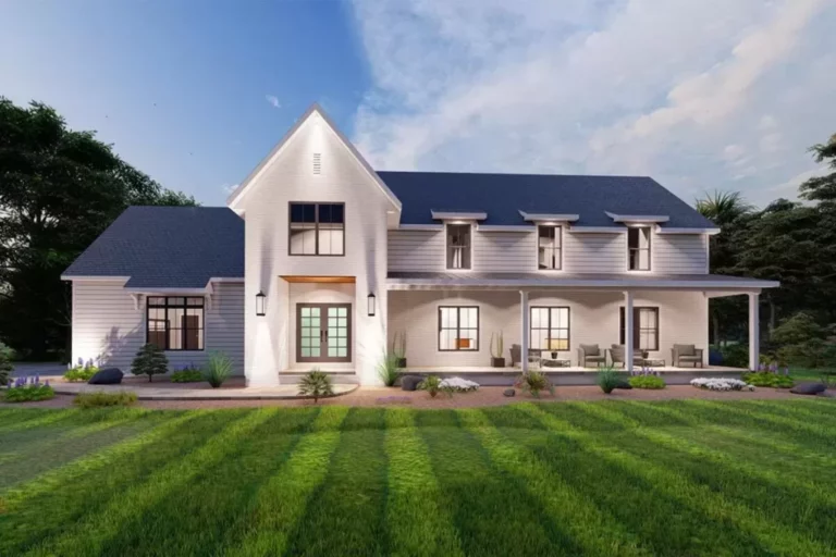 2-Story 4-Bedroom Modern Farmhouse With Main Floor Master Bedroom (Floor Plan)