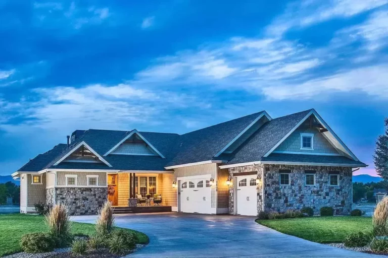 3-Bedroom One-Story Craftsman House with Finished Lower Level (Floor Plan)