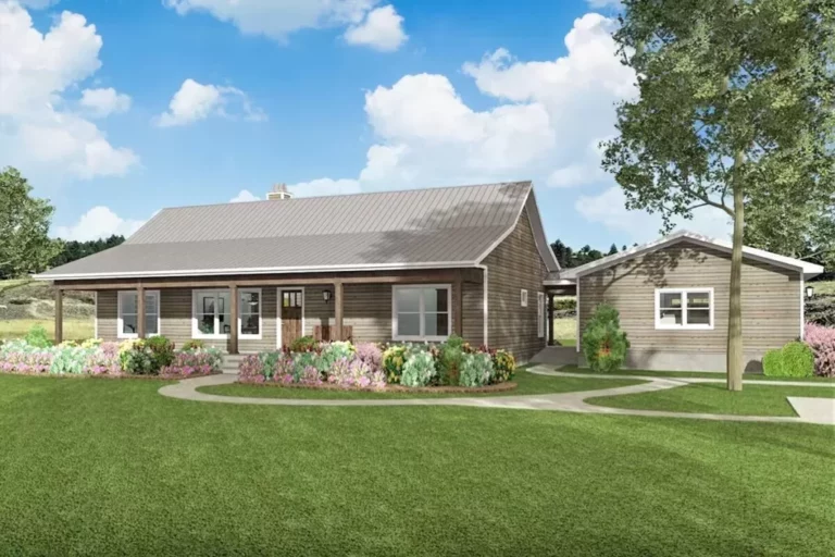 Single-Story 3-Bedroom Simple House with Attached 2-Car Garage (Floor Plan)