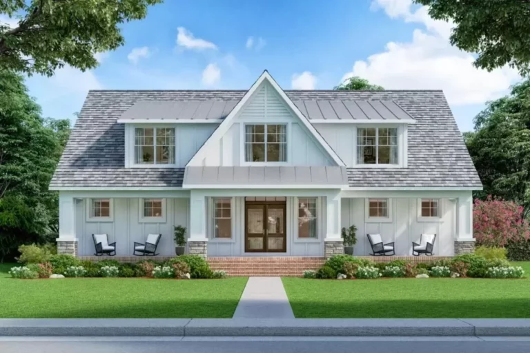 6-Bedroom 2-Story New American Farmhouse with Symmetrical Exterior (Floor Plan)