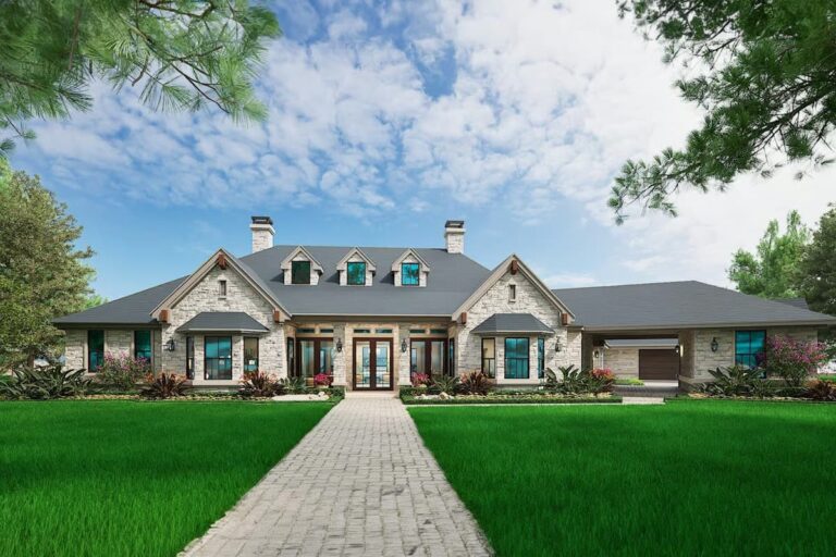 4-Bedroom 1-Story Designer Residence With Front and Rear Entry Access (Floor Plan)