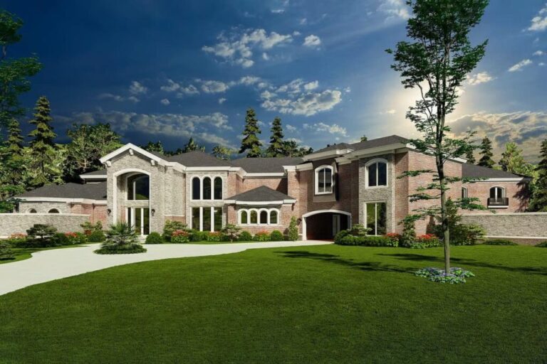 5-Bedroom Dual-Story Contemporary European House with Dual Playrooms (Floor Plan)