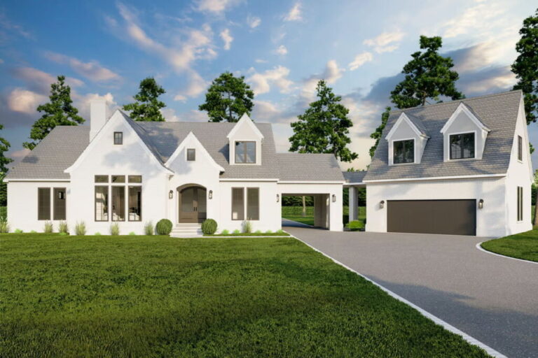 2-Story 5-Bedroom Acadian Country House with Bonus Room (Floor Plan)