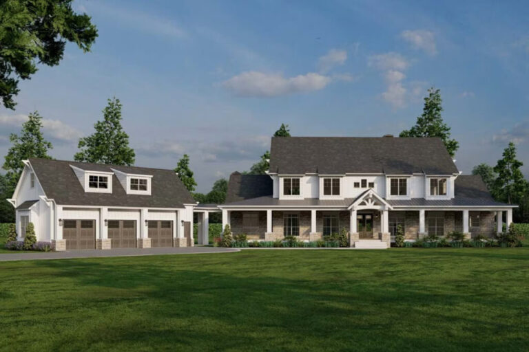 4-Bedroom 2-Story Farmhouse with Bonus Hobby Room (Floor Plan)