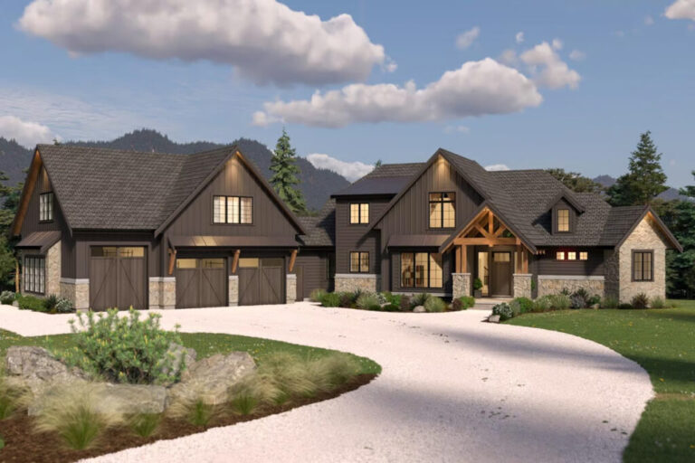 6-Bedroom Two-Story Mountain Craftsman Home with Future Expansion Spaces (Floor Plan)
