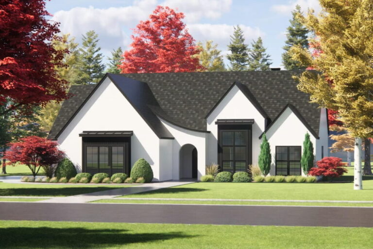 4-Bedroom 1-Story Transitional House with Vaulted Ceilings (Floor Plan)