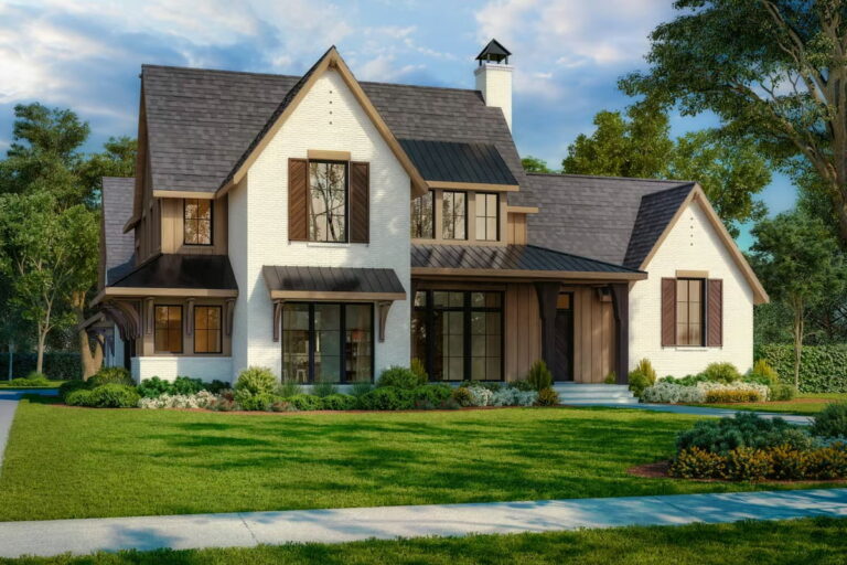 4-Bedroom 2-Story Modern Farmhouse With Dual Laundry Rooms and Outdoor Living (Floor Plan)