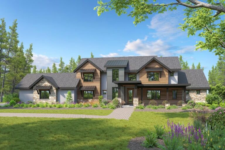 5-Bedroom 2-Story Luxury Home with 5-Car Garage and Spacious Decks (Floor Plan)