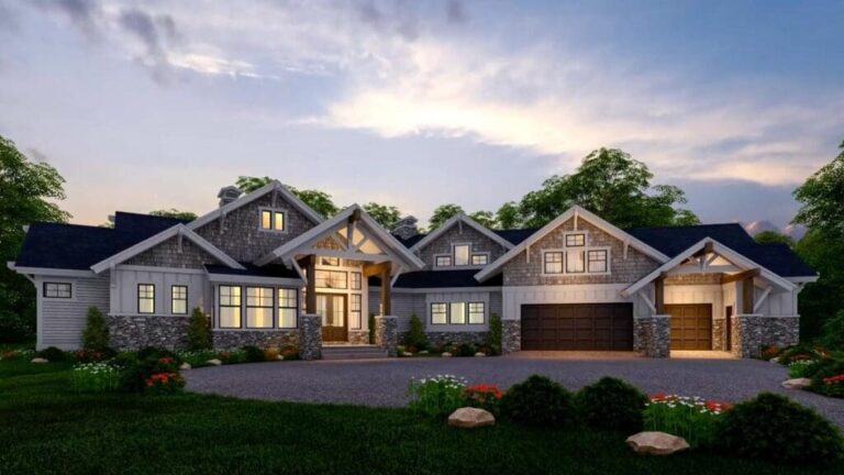 4-Bedroom Single-Story Mountain Home with Bonus Bunk Room (Floor Plan)