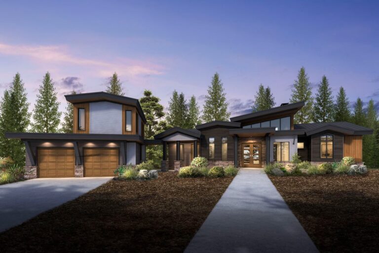 4-Bedroom 2-Story Contemporary Mountain Design With Open Living and Private Studio (Floor Plan)