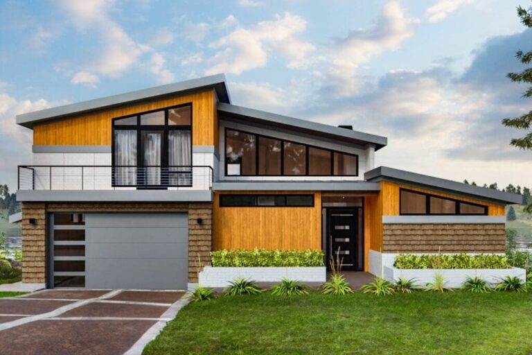 3-Bedroom 2-Story Modern House with Main Level Master Suite (Floor Plan)