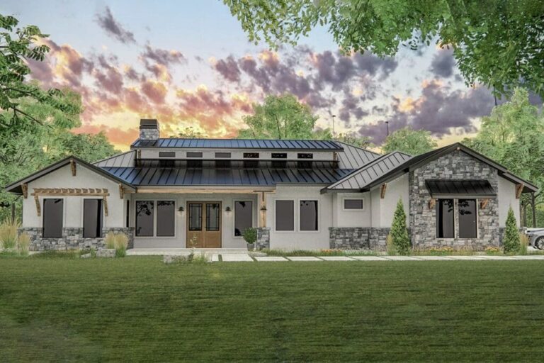4-Bedroom 1-Story Northwest Transitional Farmhouse with Flex Room (Floor Plan)