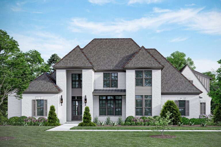 Luxurious 5-Bedroom Modern European Farmhouse With Bonus Space & Side-Load Garage (Floor Plan)