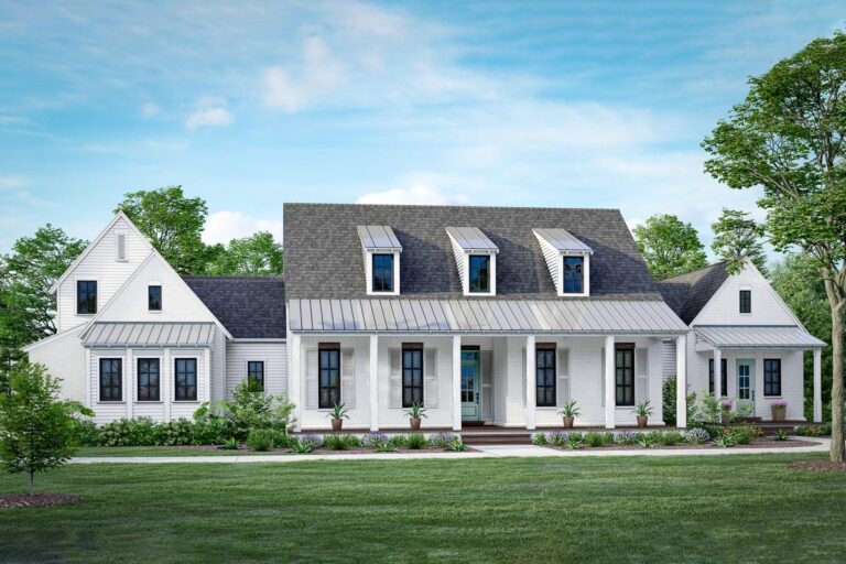 4- or 5-Bedroom 1-Story Modern Farmhouse With Bonus Room & Side-Entry 3-Car Garage (Floor Plan)