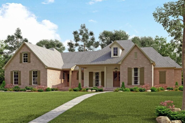 4-Bedroom 1-Story Modern Farmhouse With Bonus Room and Side-Entry 3-Car Garage (Floor Plan)