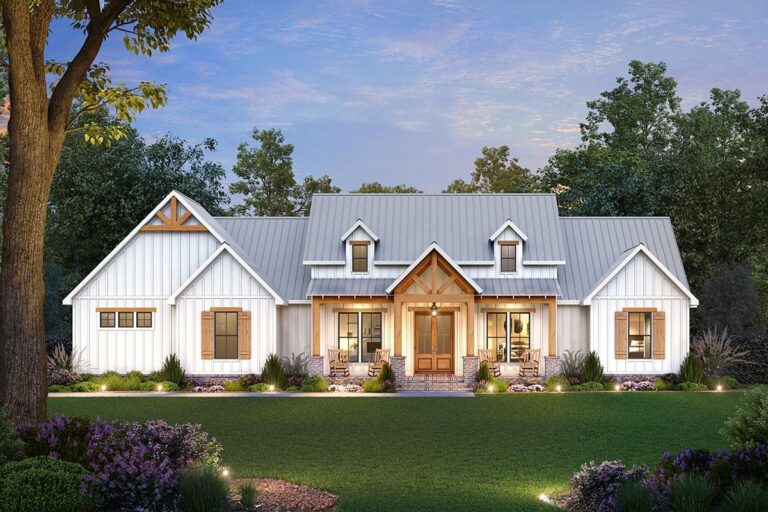 4-Bedroom 1-Story Modern Farmhouse With Expansive Outdoor Living (Floor Plan)