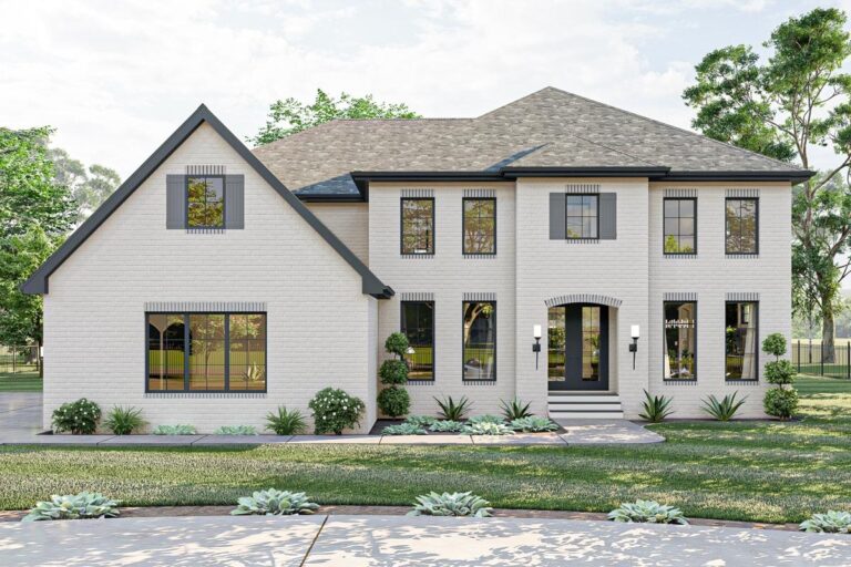 Elegant 5-Bedroom 2-Story Farmhouse With Butler’s Pantry and Optional Bonus Space (Floor Plan)