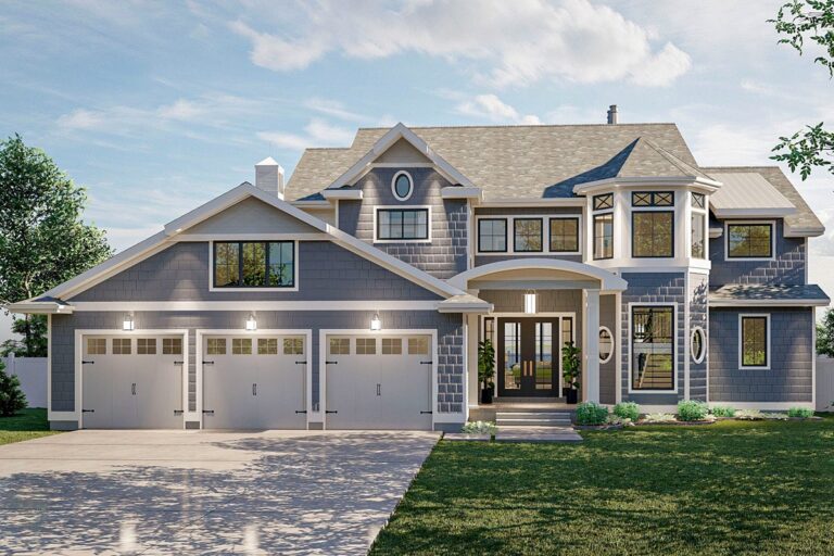 5-Bedroom 2-Story Modern Farmhouse With Optional Lower Level and 3-Car Garage (Floor Plan)