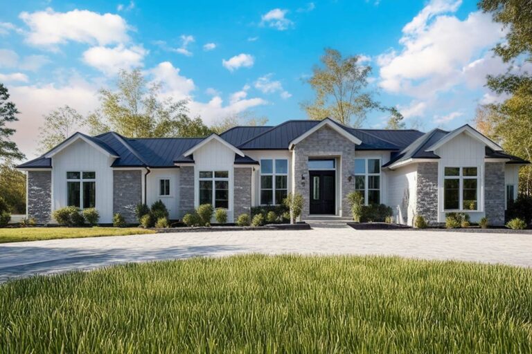 4-Bedroom 1-Story Luxury Farmhouse With Side-Entry 3-Car Garage and Vaulted Outdoor Living (Floor Plan)