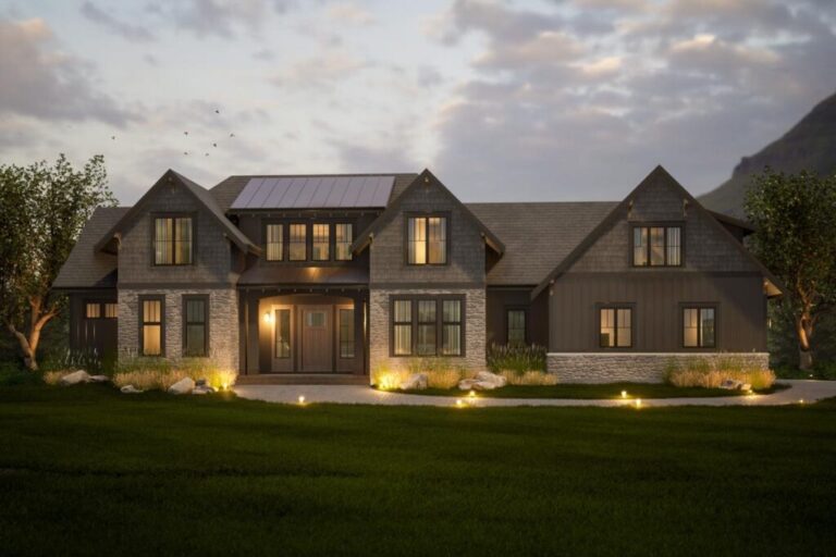 4-Bedroom Two-Story New American House with Bonus Room Above Garage (Floor Plan)