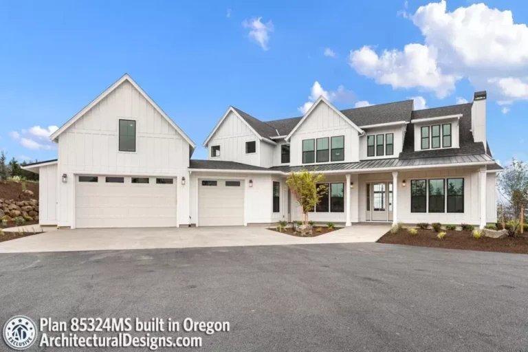 Exclusive 4-Bedroom 2-Story Luxury Modern Farmhouse with Angled-Garage (Floor Plan)
