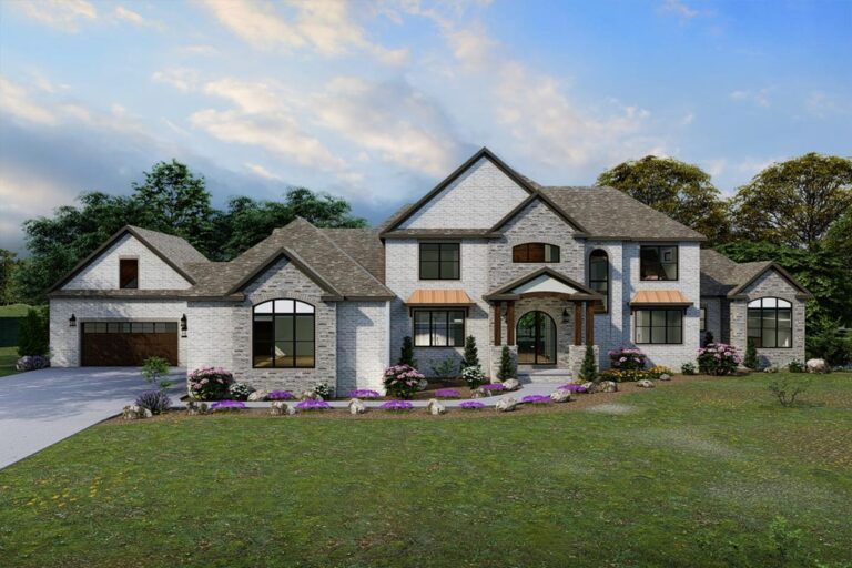 4-Bedroom 2-Story Modern Farmhouse With 5-Car Garage and Optional Basement (Floor Plan)