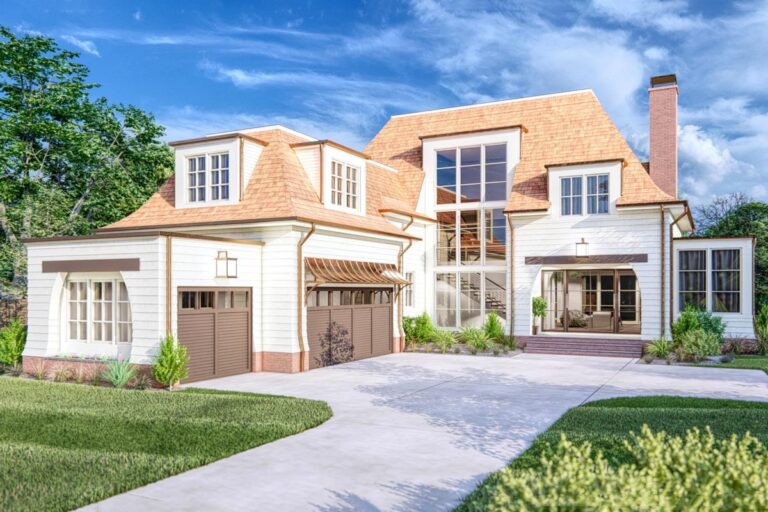 4-Bedroom 2-Story Luxury Farmhouse With Rear Porch and Bonus Loft (Floor Plan)