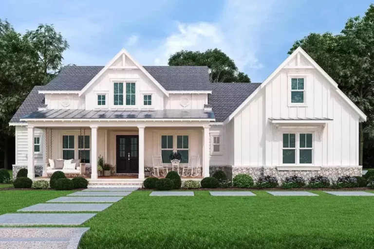One-Story 3-Bedroom Modern Farmhouse With Bonus Over Garage and Lower Level Expansion (Floor Plan)