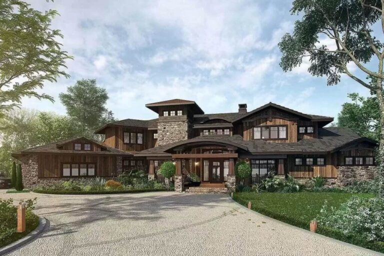 4-Bedroom 2-Story Mountain Lodge House with Expansive Outdoor Living Spaces (Floor Plan)