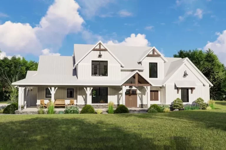 3-Bedroom Two-Story New American Farmhouse with Wrap-Around Porch and Optional Lower Level (Floor Plan)